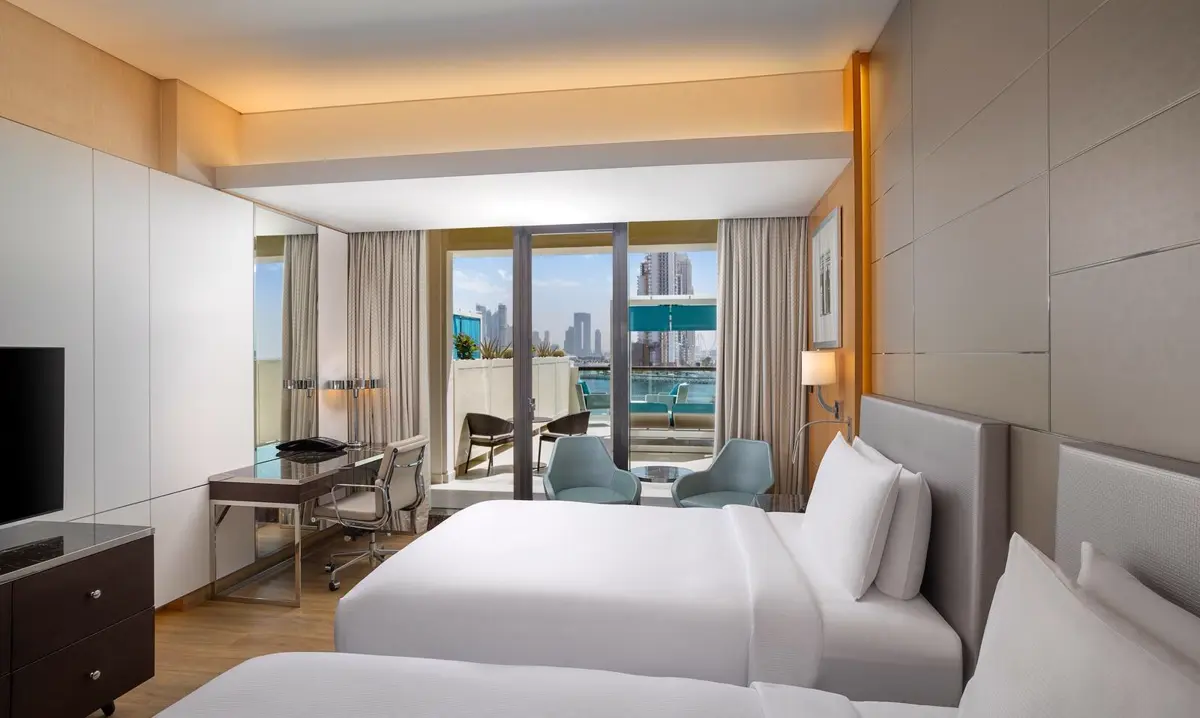 Two Double Beds Sea View Room with Cabana